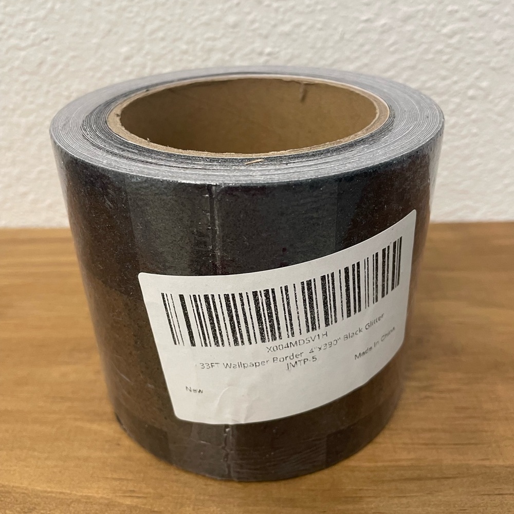 Black Glitter Wallpaper Roll